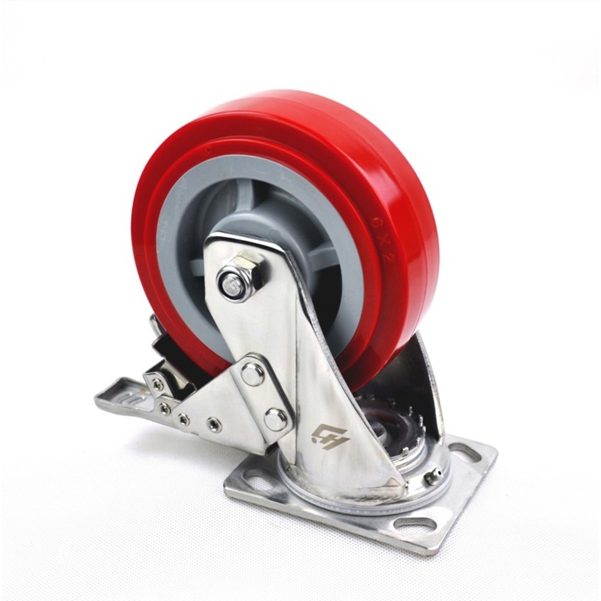 Shop Tuff Stainless Steel Swivel Caster with Brake - 5in. Diameter, 270-Lb. Capacity, Heavy-Duty, Model# STF-05SSSPPCB